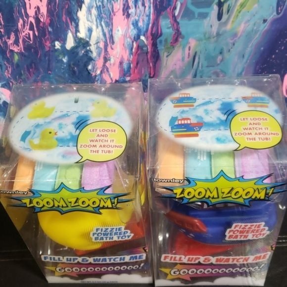⭐HP⭐ 🎯5/$25🎯 2 Zoom Zoom Bath toys w/fizzies Duck Boat - Picture 4 of 8